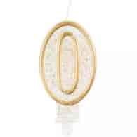 Świeczki cyfry - złoty kontur  0 