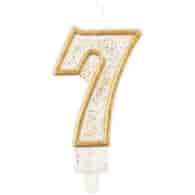 Świeczki cyfry - złoty kontur  7 