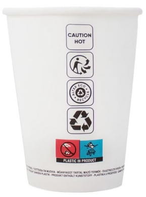 Kubek papierowy biały 300ml  op.50 szt. śr.90mm powlekany