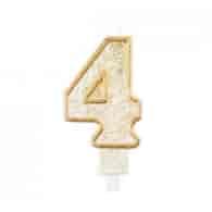 Świeczki cyfry - złoty kontur  4 