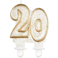 Świeczki cyfry - złoty kontur   20  **