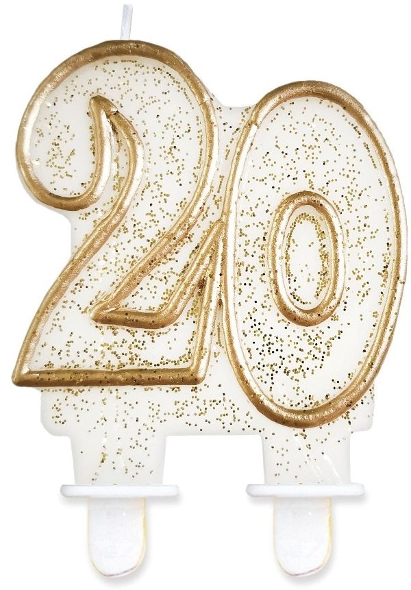 Świeczki cyfry - złoty kontur   20  **