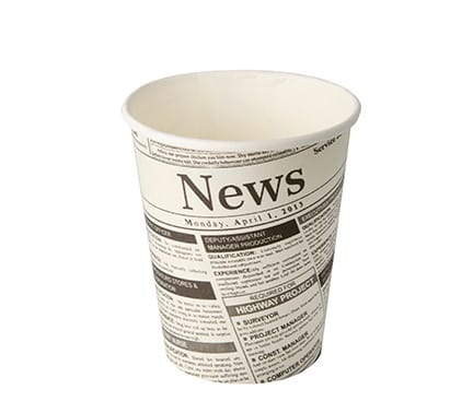 Kubek papierowy 200ml  50szt.  śr.80mm powl.PE   Newsprint