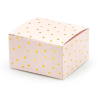Pudełko na ciasteczka/drobiazgi  Kropki; jasny róż, 6x3,5x5,5cm  op.10 szt. **