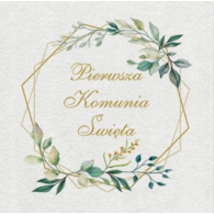 Serwetki 40x40cm flizelinowe skł.  Komunia święta  op.50 szt. (8) Leaves Frame