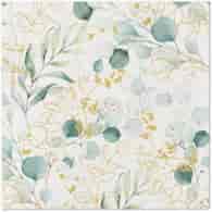 Serwetki 40x40cm flizelinowe skł.  wzór: biało-zielone  Golden Eucaliptus    op.50 szt. (8)