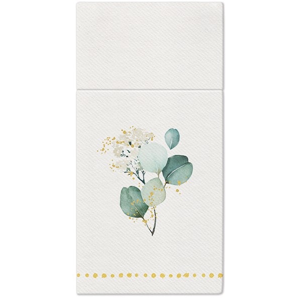 Kieszonki na sztućce Airlaid -  Golden Eucalyptus  op.25 szt. (16)