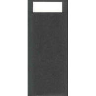 Etui na sztućce Ecoline  czarne + biała serwetka  op.500 szt.