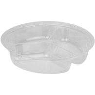 Poj. na sałatkę PET okrągły 3x150ml trójdzielny  op.50szt. (8) 8010PET
