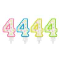 Świeczki cyfry - z kropeczkami  4 