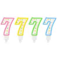 Świeczki cyfry - z kropeczkami  7 