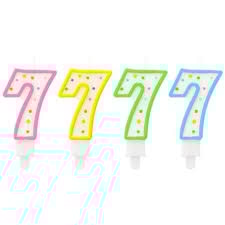 Świeczki cyfry - z kropeczkami  7 
