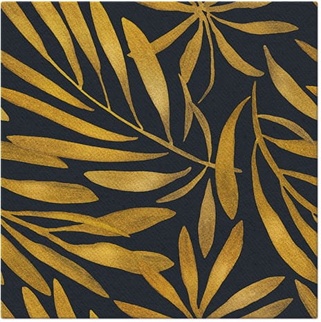 Serwetki 40x40cm flizelinowe skł.  wzór: złoto-czarne  Golden leaves   op.50 szt. (8)