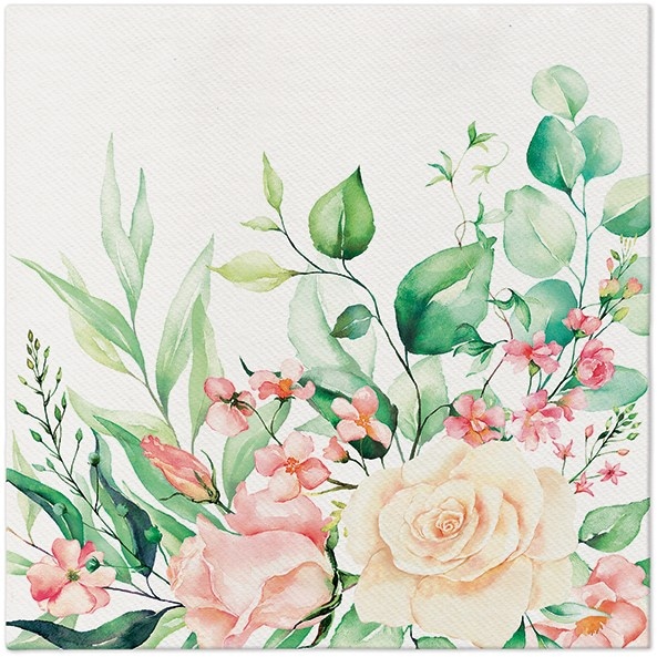 Serwetki 40x40cm flizelinowe skł.  wzór: kwiaty  Floral Moments   op.50 szt. (8)
