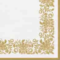 Serwetki 40x40cm flizelinowe skł.  wzór: złote Golden Ornament   op.50 szt. (8)