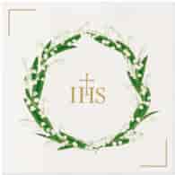 Serwetki 40x40cm flizelinowe skł.  Komunia święta  op.50 szt. (8) White Flowers - konwalie