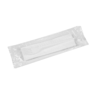 Zestaw sztućców biały - widelec + serwetka  op.350 szt.  AT