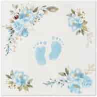 Serwetki 40x40cm flizelinowe skł.  wzór: niebieski jasny  BABY FEET   op.50 szt. (8)