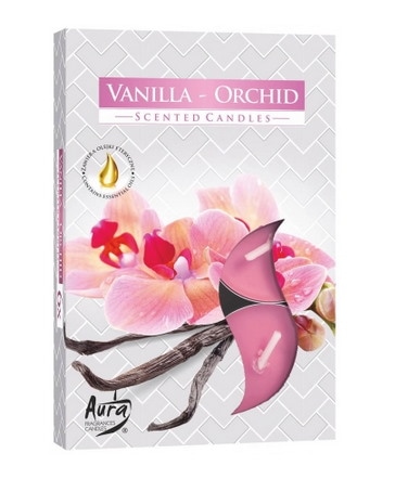 Świeczki-podgrzewacze zapachowe  op.6 szt. p15-184  wanilia-orchidea; Aura