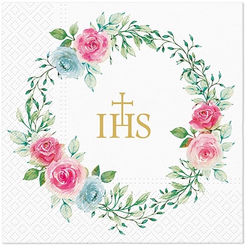 Serwetki - Komunia święta  33x33cm  op.20 szt.  Delicate Roses  SDL139400