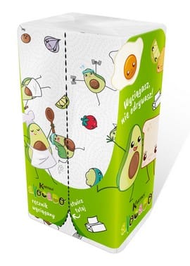 Ręcznik Z-Z Biały  2-warst. celuloza  op.150 szt. Kartika Decor AVOCADO
