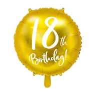 Balon foliowy  18th Birthday; 45cm - złoty