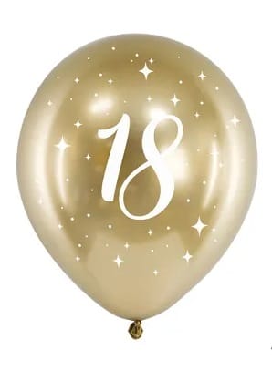 Balon 30cm  op.6 szt. 18 Glossy, złoty