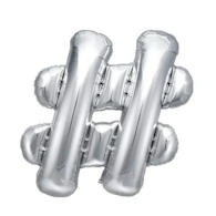 Balon foliowy  #; 35cm - srebrny