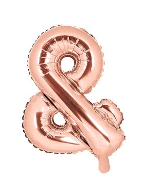 Balon foliowy  &; 35cm - różowe złoto