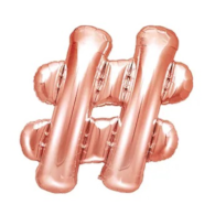 Balon foliowy  #; 35cm - różowe złoto