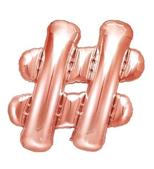 Balon foliowy  #; 35cm - różowe złoto