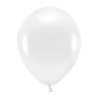 Balon 26cm  op.10 szt. Eco; metalizowany, biały