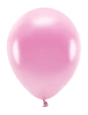 Balon 26cm  op.10 szt. Eco; metalizowany, różowy