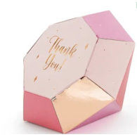 Pudełko na ciasteczka/drobiazgi  Diamenty 10x12x11,5 cm  op.6 szt. **