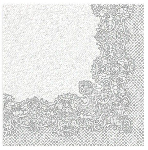 Serwetki 40x40cm flizelinowe skł.  wzór: srebrne  Royal Lace   op.50 szt. (8)