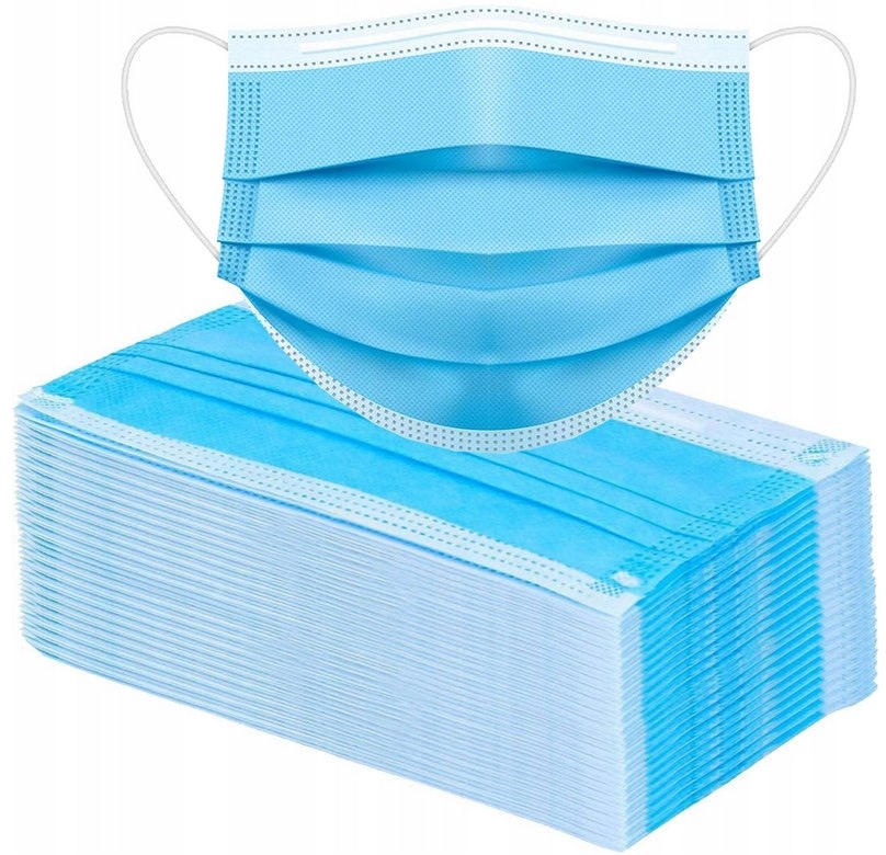 Maseczka jednorazowa  3-warst.   (50)   Chiny **