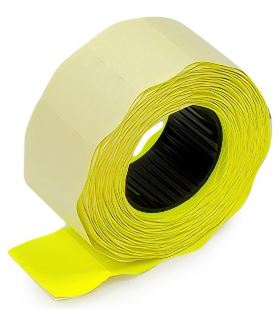 Taśma 26x12 jednorzędowa, fluor fala, żółta  METO1