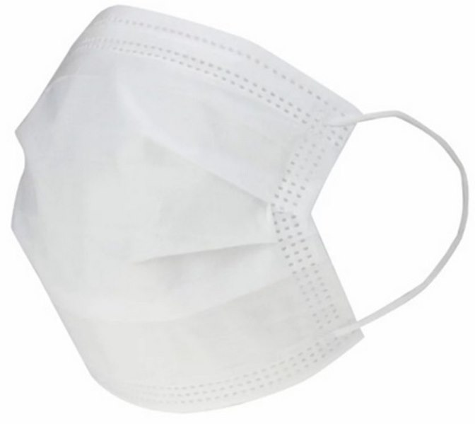 Maseczka bawełniana  1-warstwowa  op.10 szt. biała **