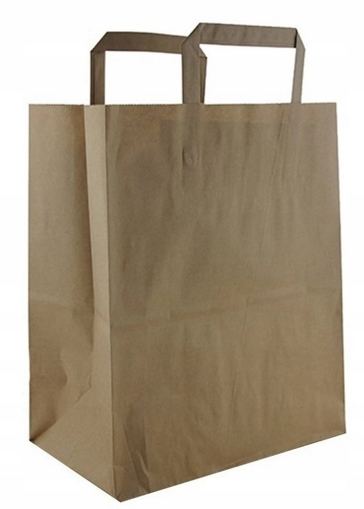 Torba papier.brązowa 26x14x30cm; u.płaski (250) 78g