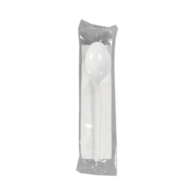 Zestaw sztućców biały - łyżka + serwetka  op.350 szt.  AT REUSE