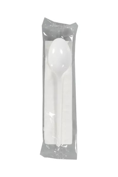 Zestaw sztućców biały - łyżka + serwetka  op.350 szt.  AT REUSE