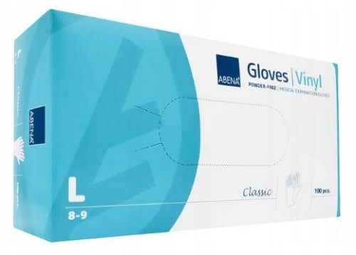 Rękawice vinylowe  L   op.100 szt. bezpudrowe AB 4426