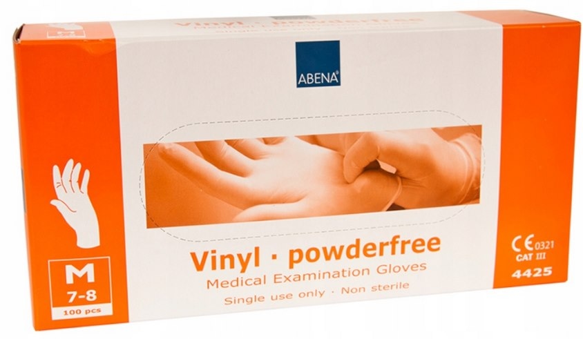 Rękawice vinylowe  M   op.100 szt. bezpudrowe 4425 AB