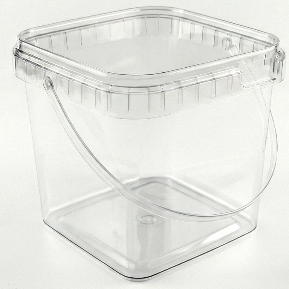 Wiadro prostokątne  1L WK1  bezbarwne  (360)