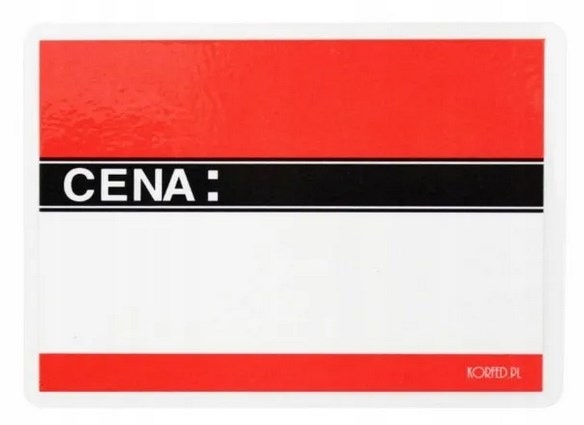 Cenówki laminowane D-A8   op.20 szt. czerwona 9,5x6cm