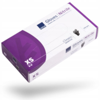 Rękawice Nitrylowe  XS   op.100 szt. bezp./ czarne