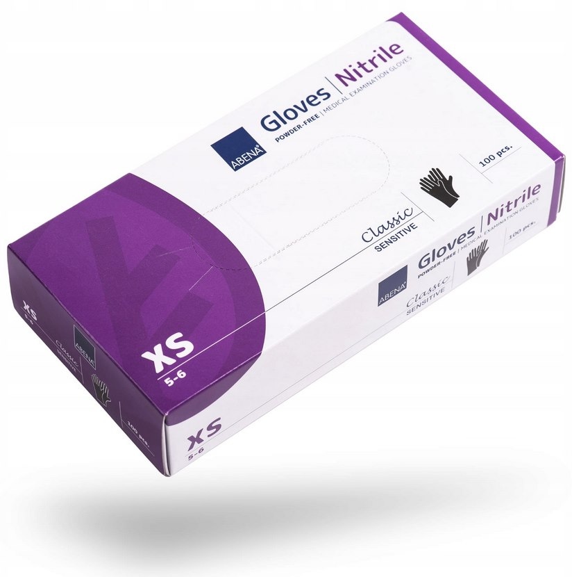 Rękawice Nitrylowe  XS   op.100 szt. bezp./ czarne