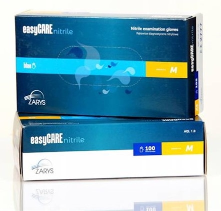 Rękawice Nitrylowe  L   op.100 szt. bezp./ niebieskie easyCare