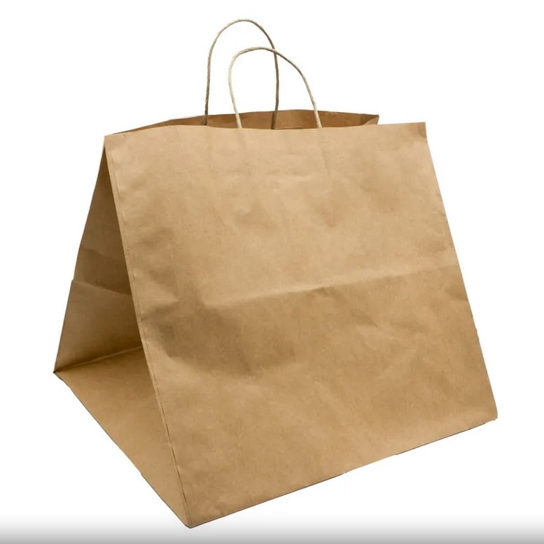 Torba papier.brązowa 36x33x32cm; u.skręcany (200) (na pizzę)