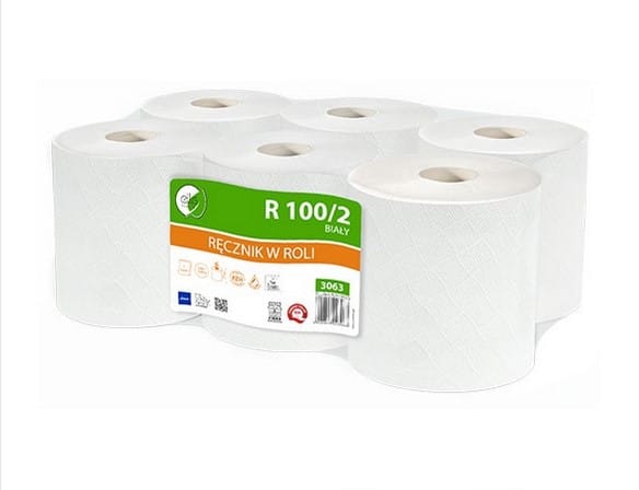 Ręcznik Maxi 19 Biały; makul. 2-w.  100m a'6   R100/2 Ellis Ecoline 3063